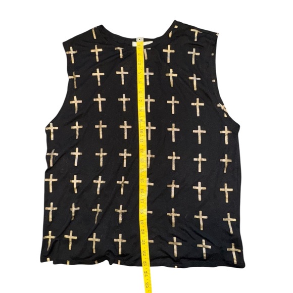 NWOT Black Cross Muscle Tee - Picture 6 of 7